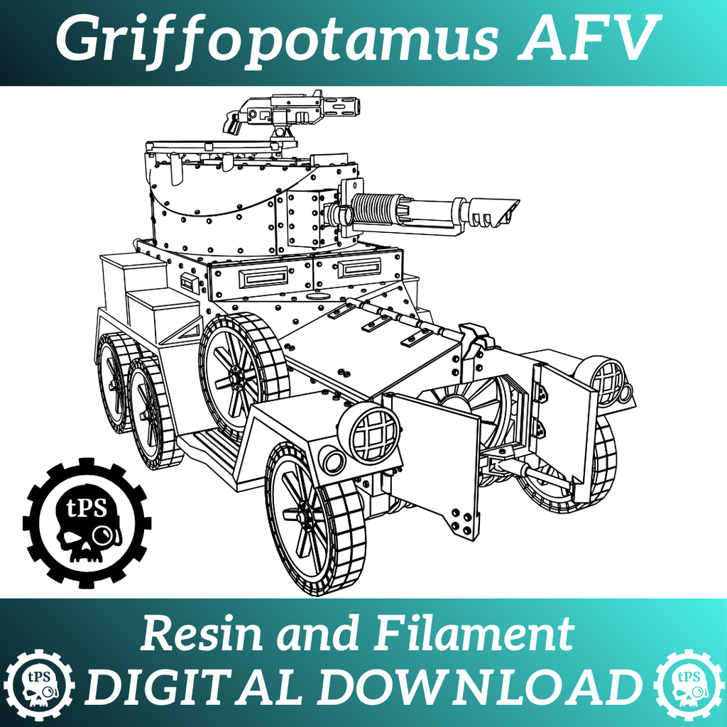 Griffopotamus AFV - Grimdark armored car - Digital STL download