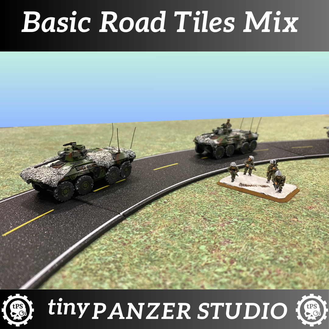 multicolor paved roads for tabletop gaming 1/100 15mm scale