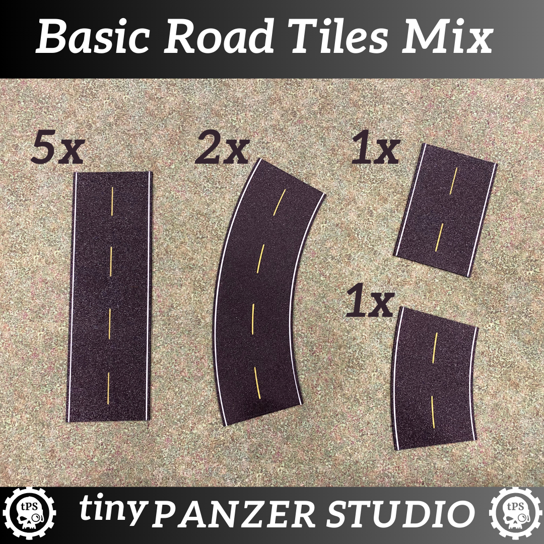 multicolor paved roads for tabletop gaming 1/100 15mm scale