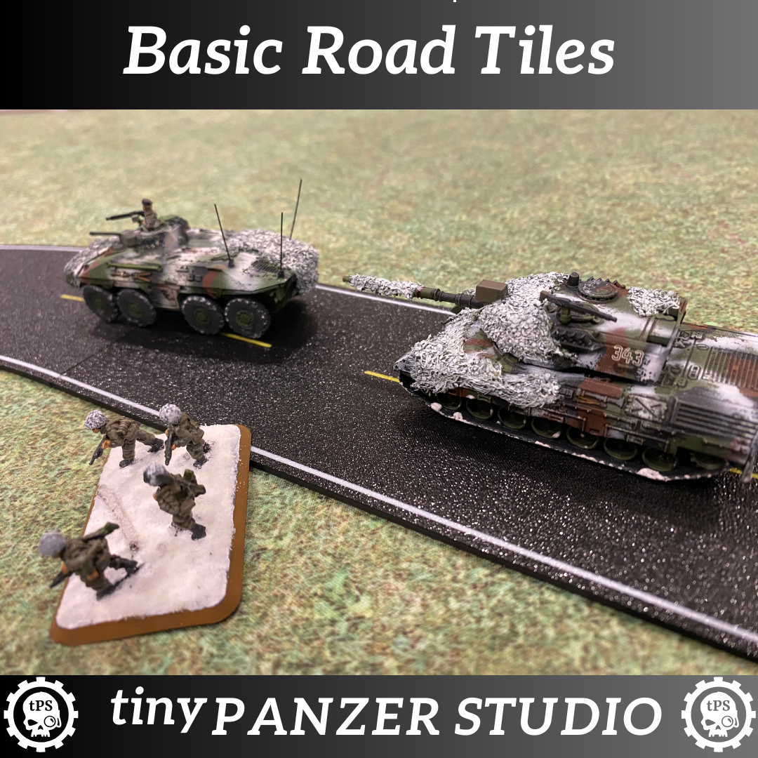 multicolor paved roads for tabletop gaming 1/100 15mm scale
