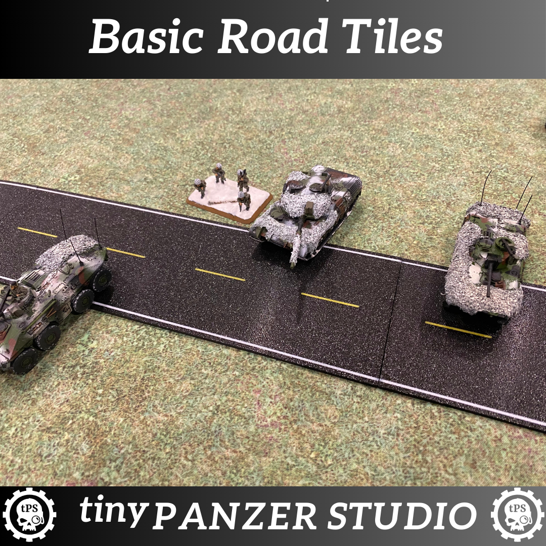 multicolor paved roads for tabletop gaming 1/100 15mm scale