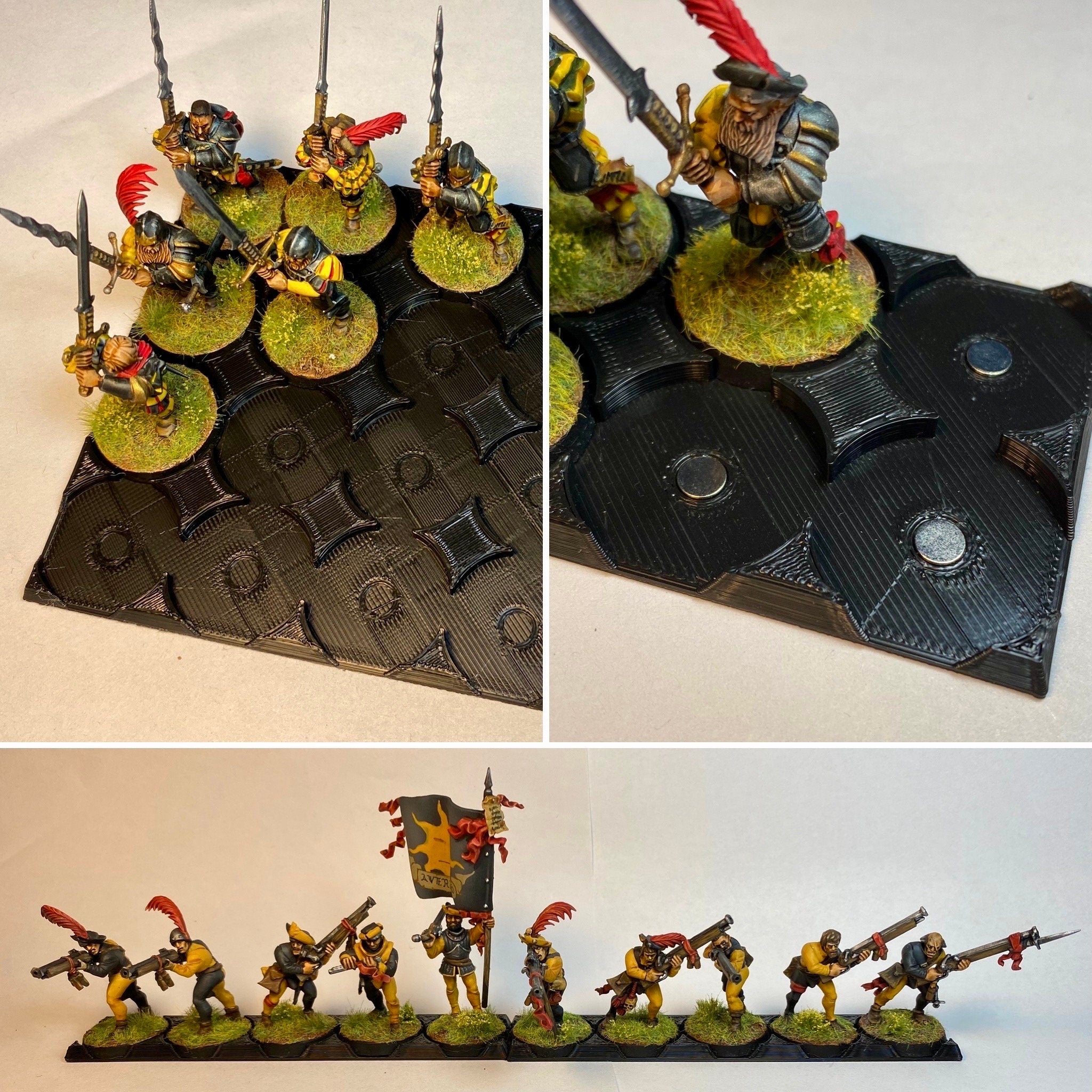 25mm Round to Square Base Adapter - Magnet Ready Movement Tray