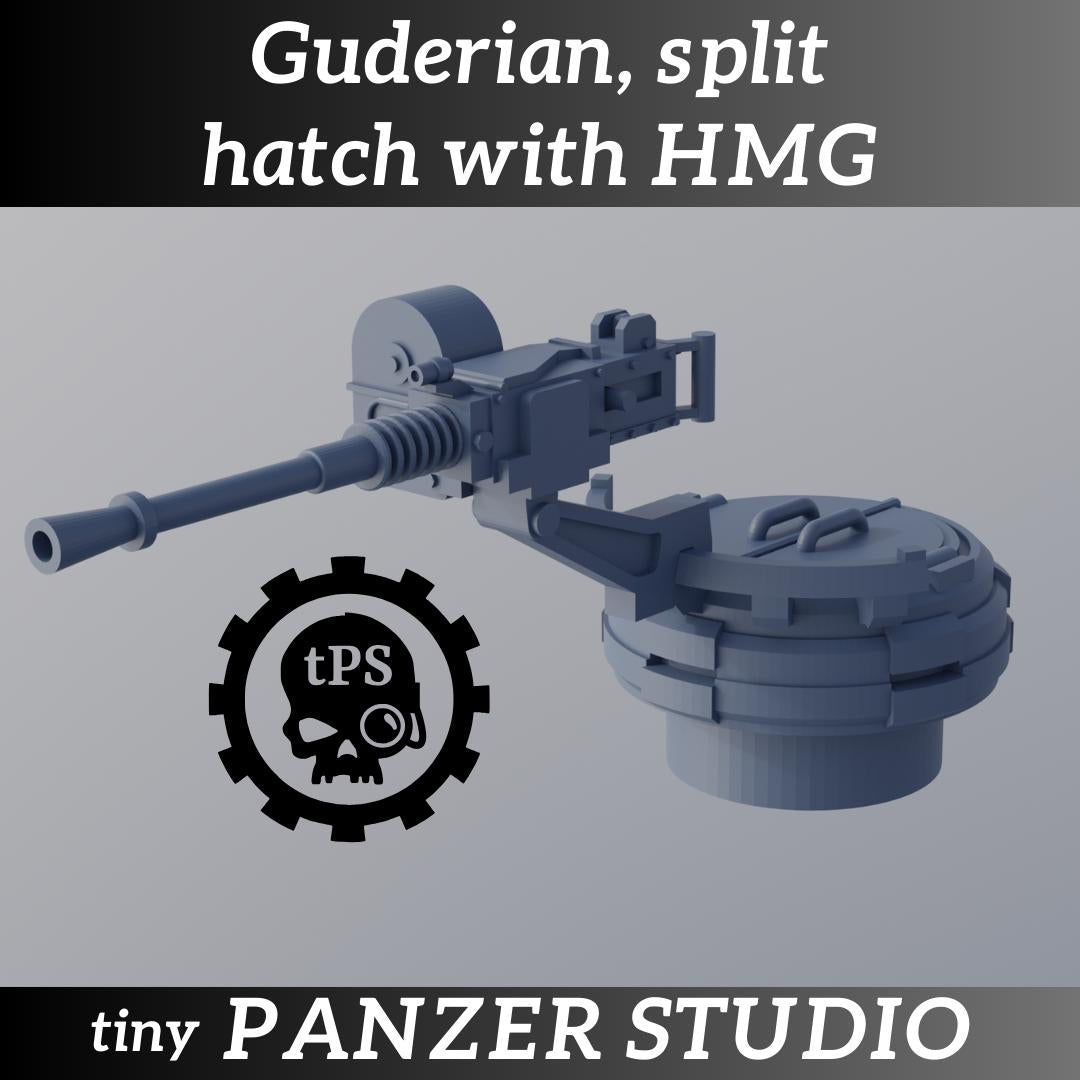 Tank cupola hatches with rail-mounted weapons for sci-fi tanks and vehicles