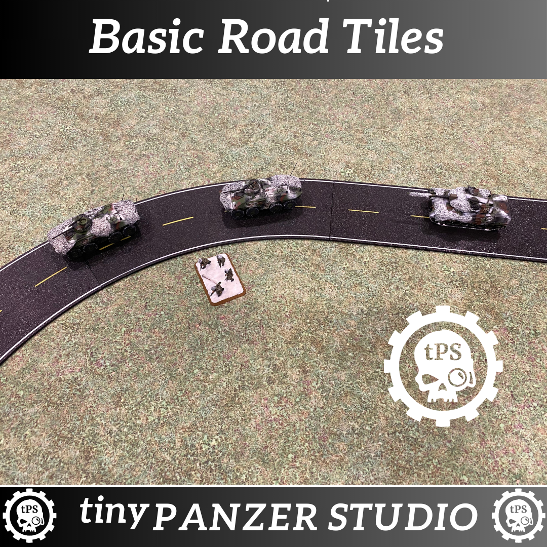 multicolor paved roads for tabletop gaming 1/100 15mm scale