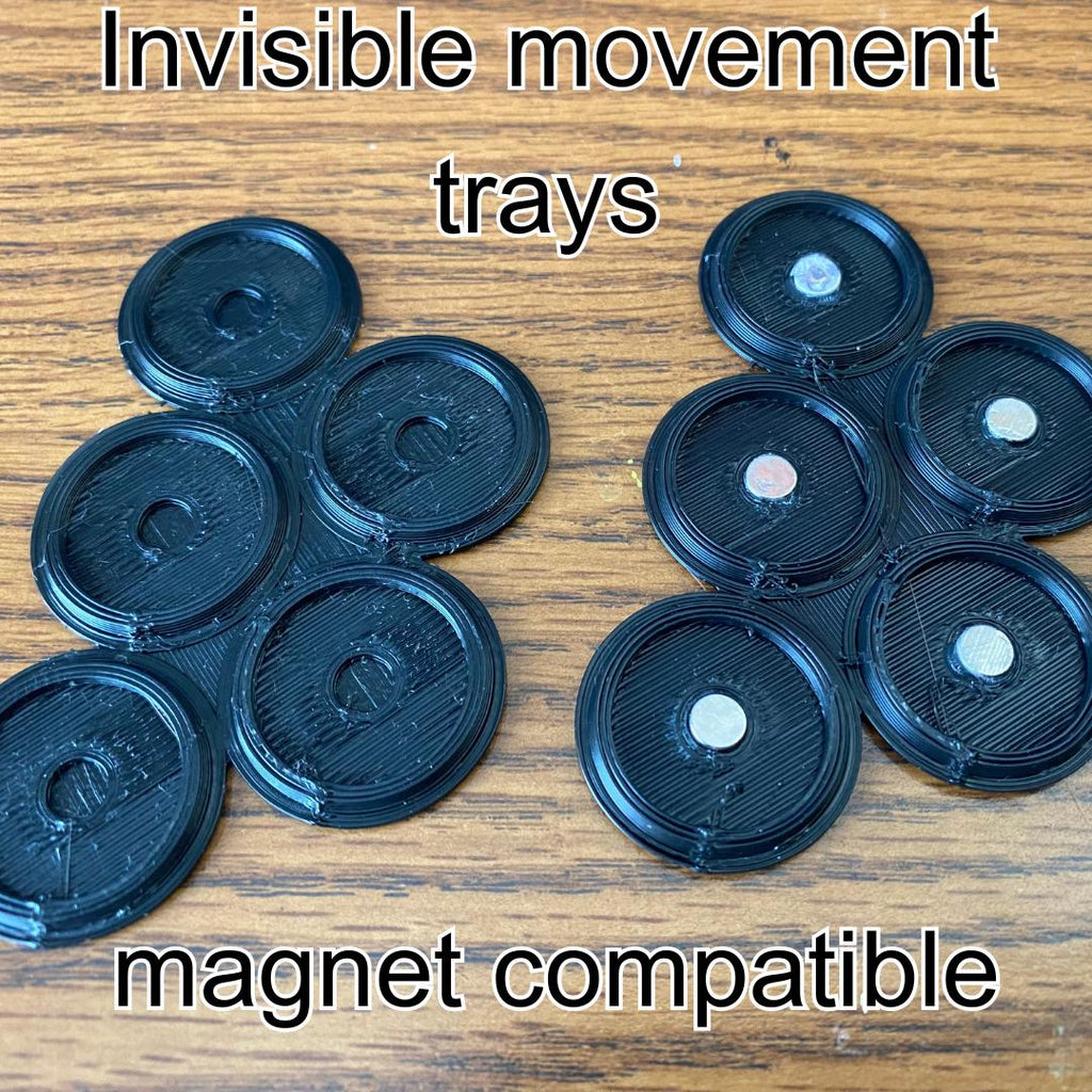 Invisible Movement Tray for round bases compatible miniature wargames